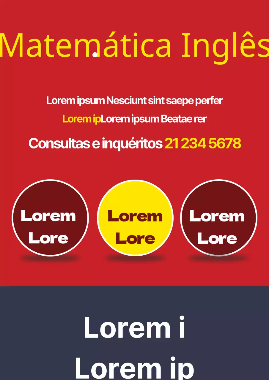 Matemática Língua Inglesa Escola