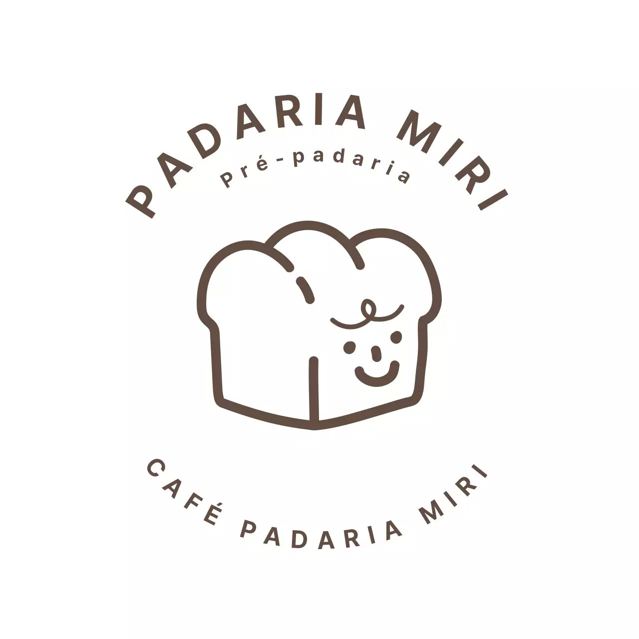 Base para copos de padaria com ilustração de um pão giro em preto