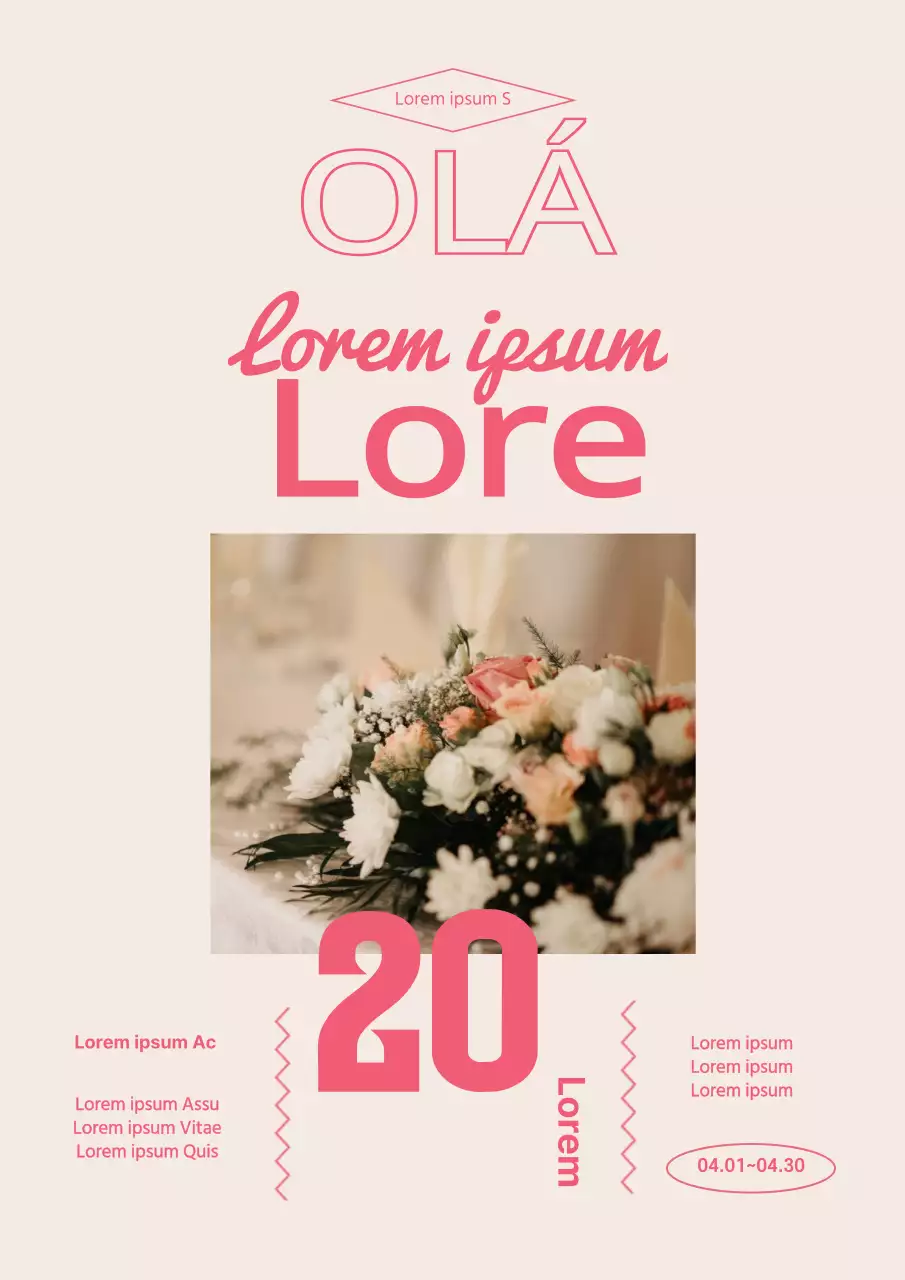 O lettering fotográfico cor-de-rosa destaca uma venda de primavera vintage
