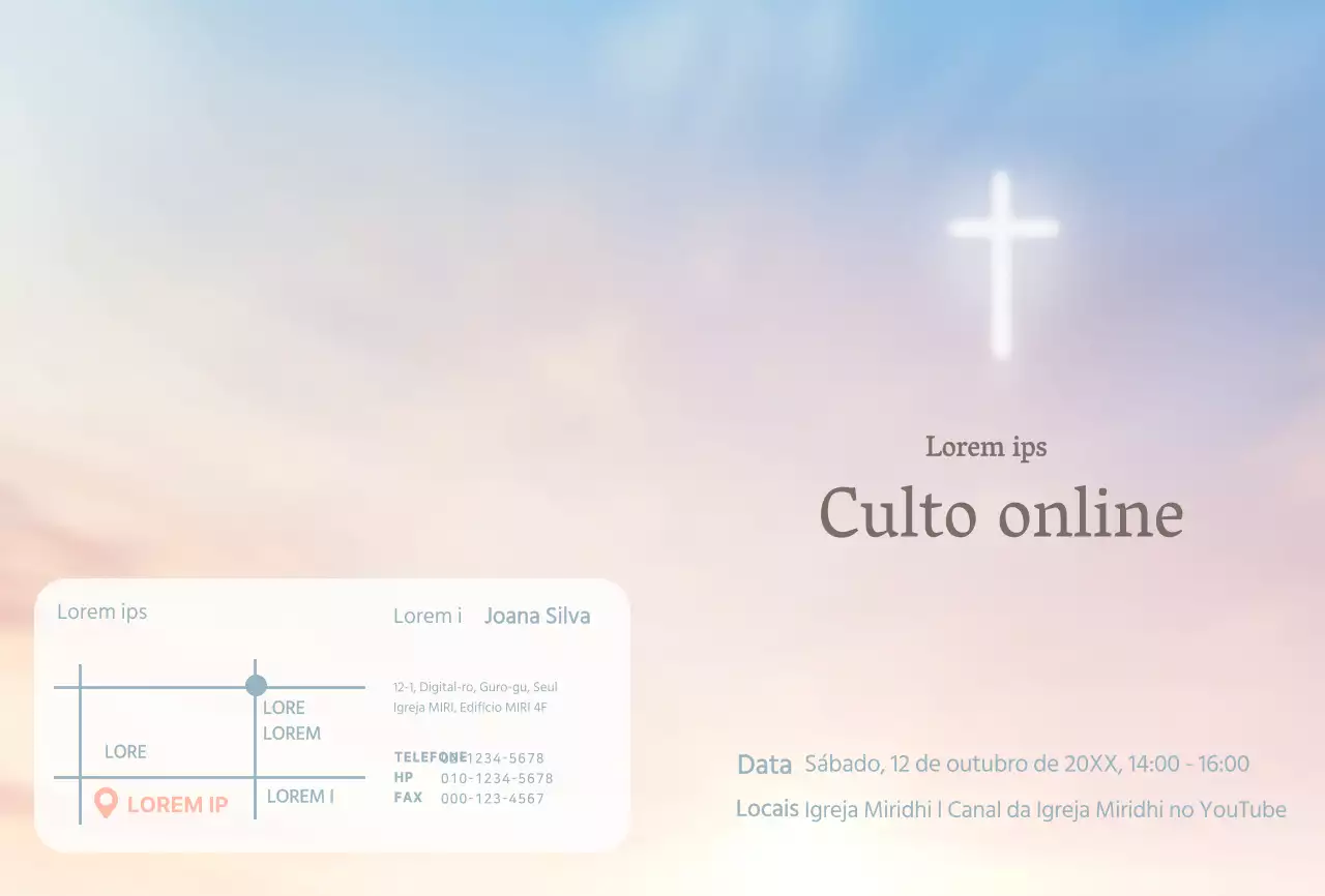 Gradient Online Worship Cartões postais para igrejas