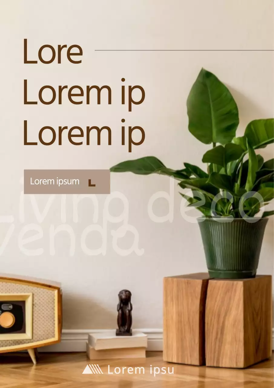 Tema de interior quente, estilo revista, em castanhos e verdes