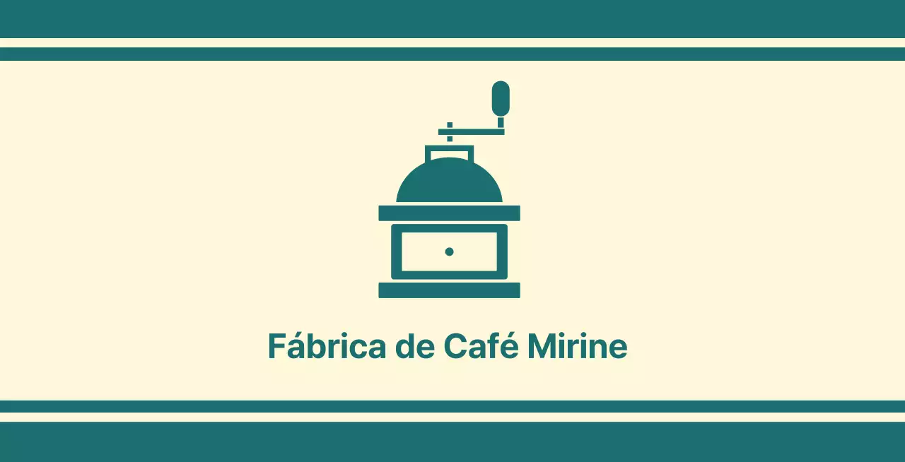 Balsa de café com uma linha turquesa representando um moinho de café