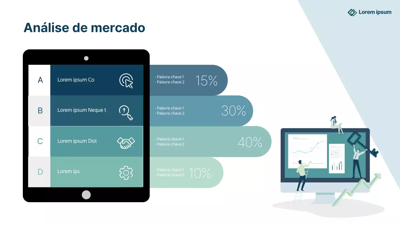 Gráfico de análise de mercado infográfico a verde