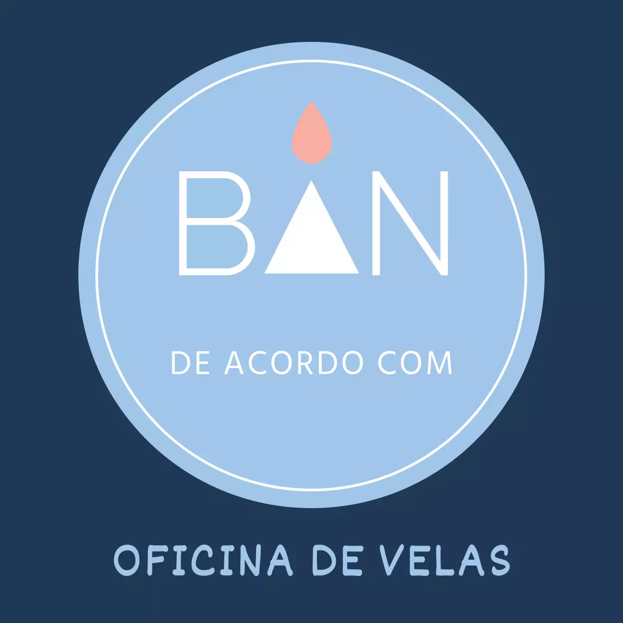 Logótipo de texto simples e moderno em azul claro e branco para o pessoal da loja de velas e experiência