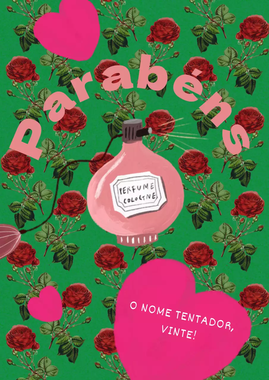 Promover o Dia da Maioridade com um padrão de rosas verdes e vermelhas