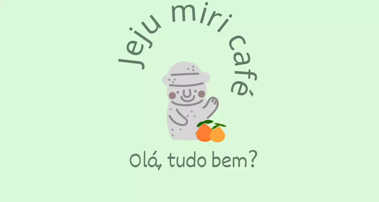 Jeju Cafe Balt, um bonito café cor de menta com tangerinas e dolharbangs da ilha de Jeju