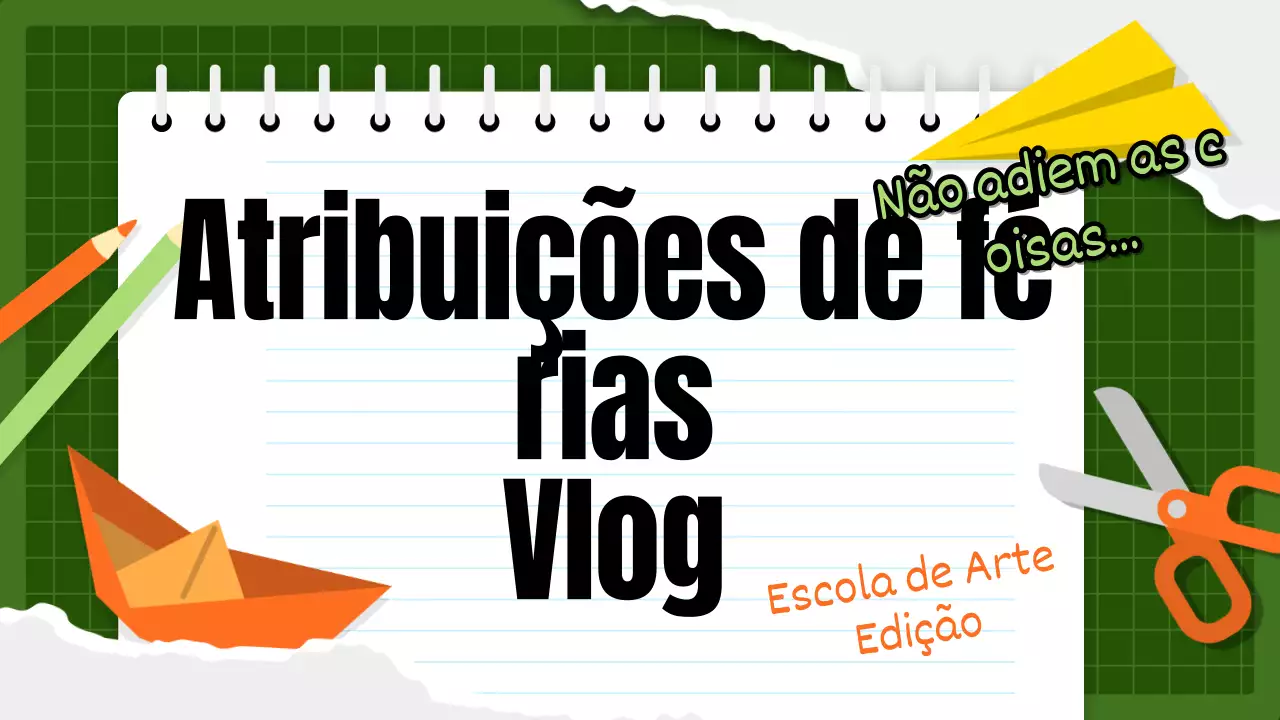 Miniatura de vlog do YouTube com tema de aula de origami verde e laranja