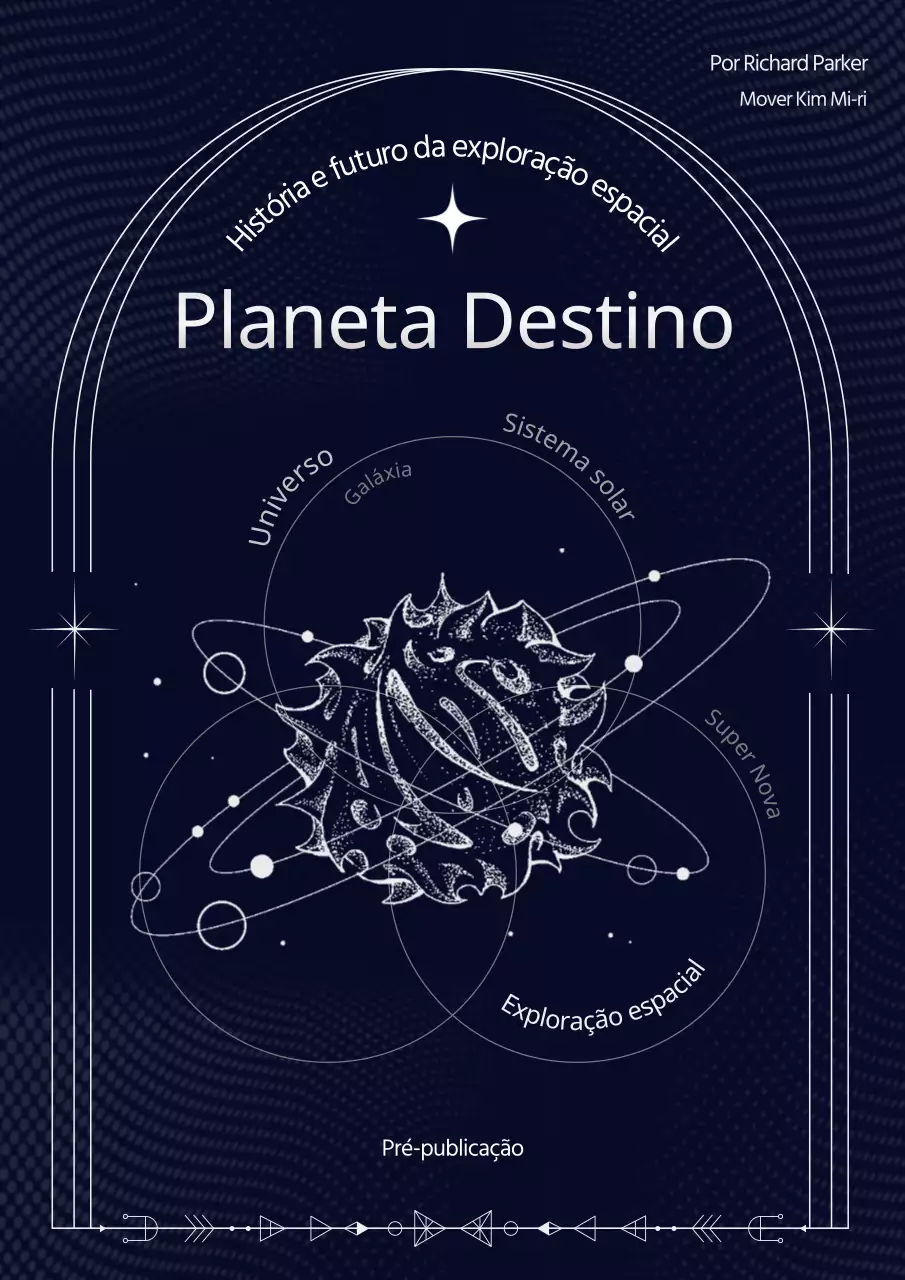 Ilustração de linhas brancas da Marinha Tema espacial