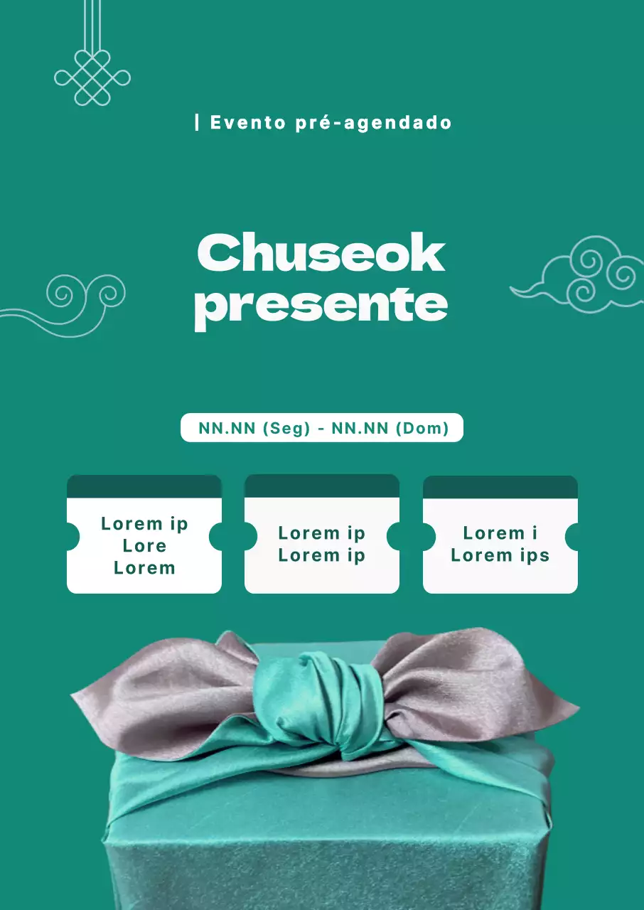 Cartaz promocional com um fundo azul-petróleo e detalhes do evento numa caixa de texto