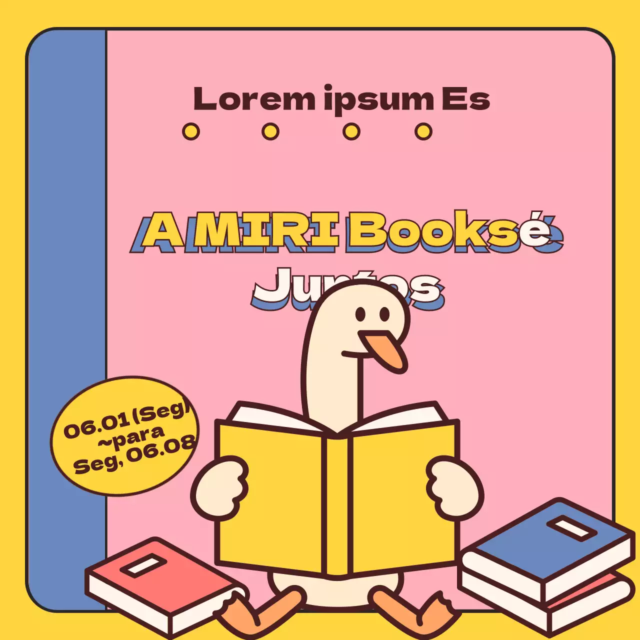 Um guia das feiras do livro num bonito estilo amarelo e cor-de-rosa