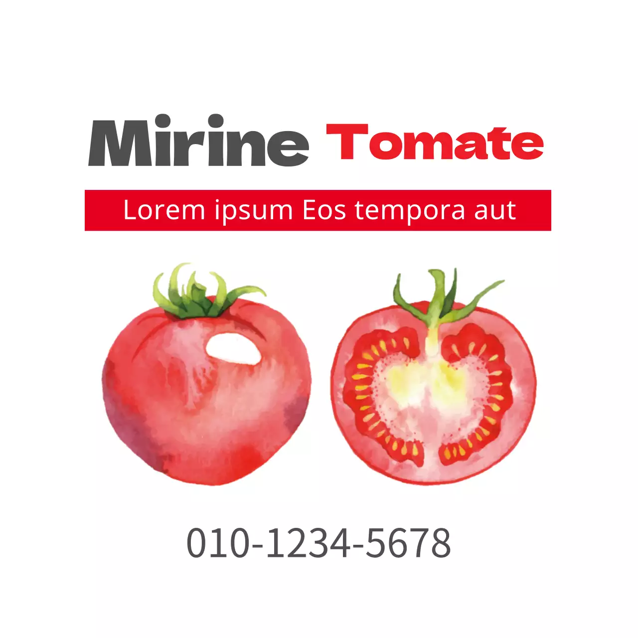 Ilustração a vermelho aguarela quinta de produtos agrícolas