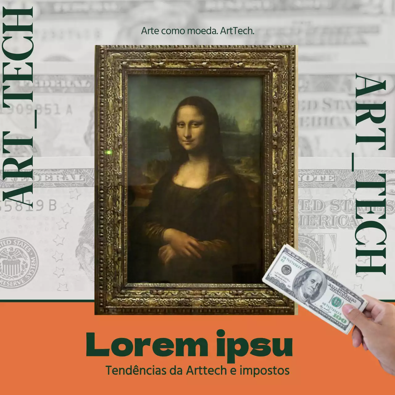 Dicas fiscais e de investimento em arte luxuosa laranja e verde da ArtTech