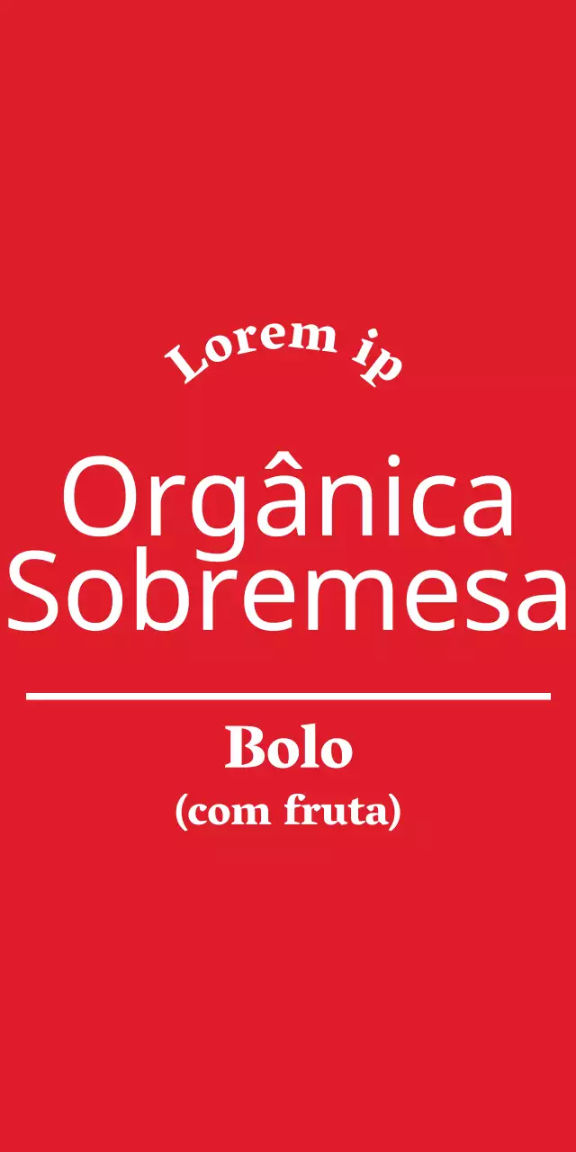 Design simples a vermelho e branco para um conceito de café de sobremesas vegan e amigo do ambiente