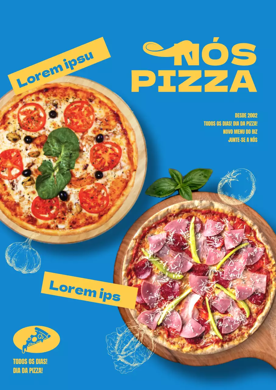 Promover uma nova ementa de pizzas com um ambiente fixe