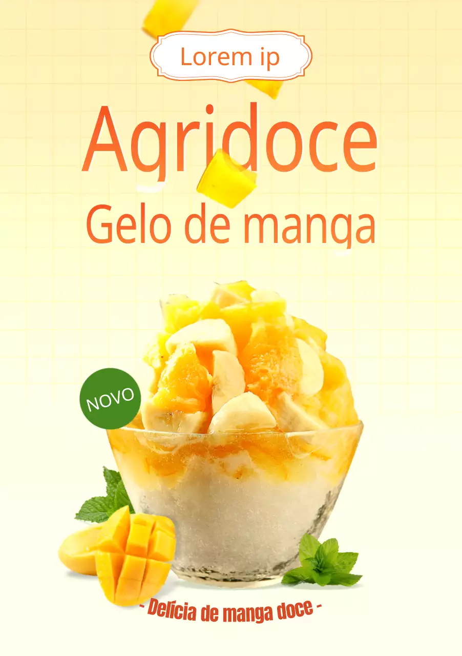 Apresentação de um menu de café simples em laranja e amarelo