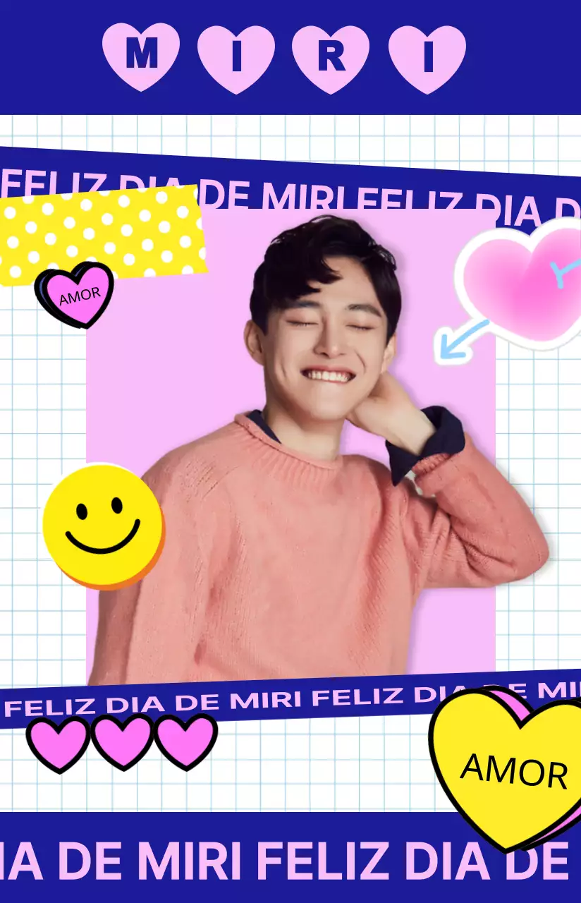 Fundos de agenda azuis e cor-de-rosa de cores vivas e autocolantes engraçados