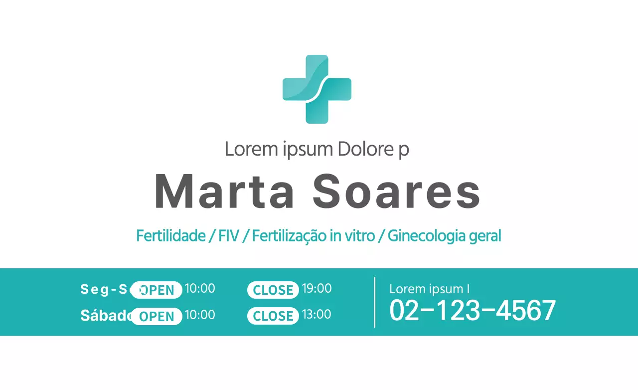 Design limpo e turquesa com pormenores hospitalares