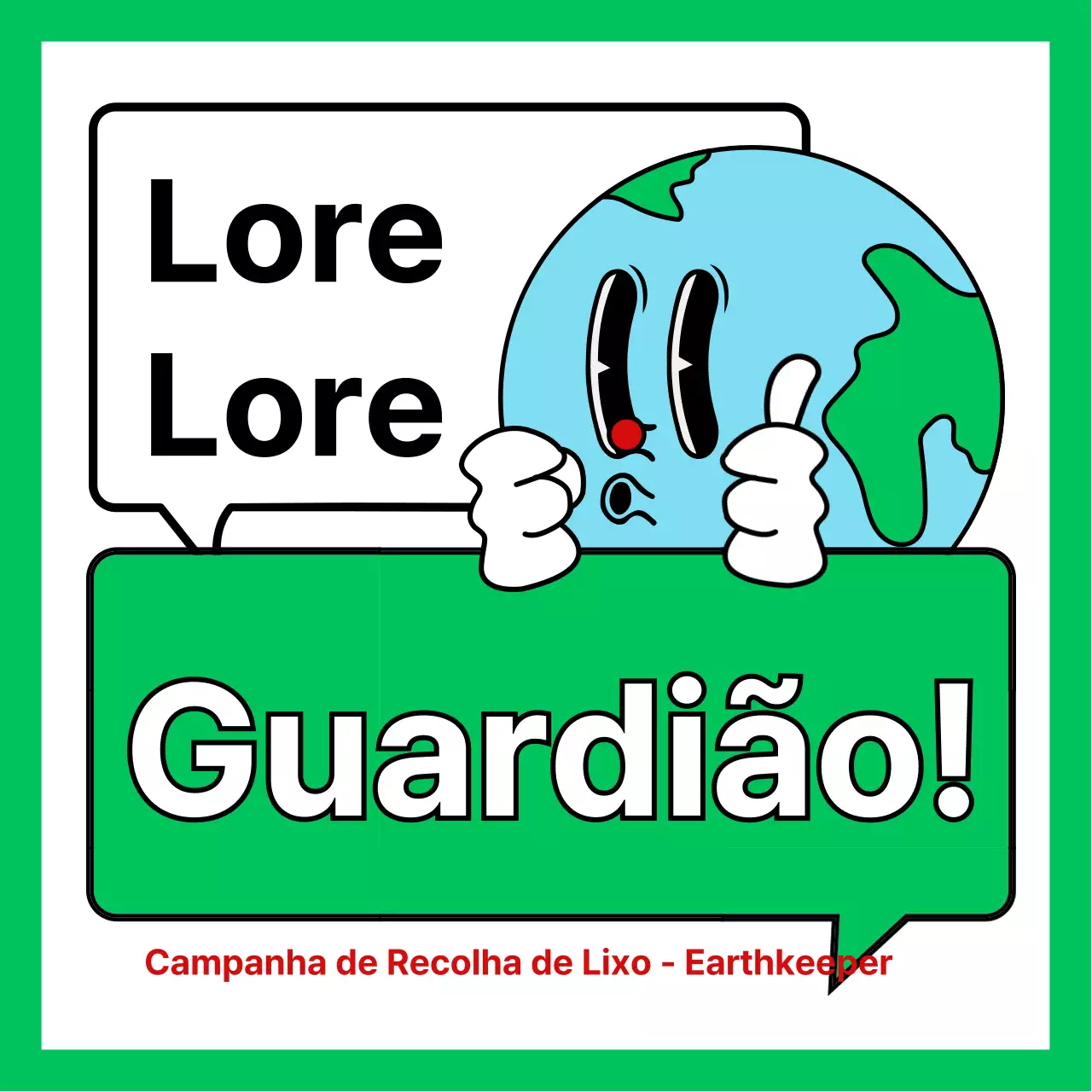 Promover uma campanha ambiental com uma bonita ilustração verde e branca da Terra