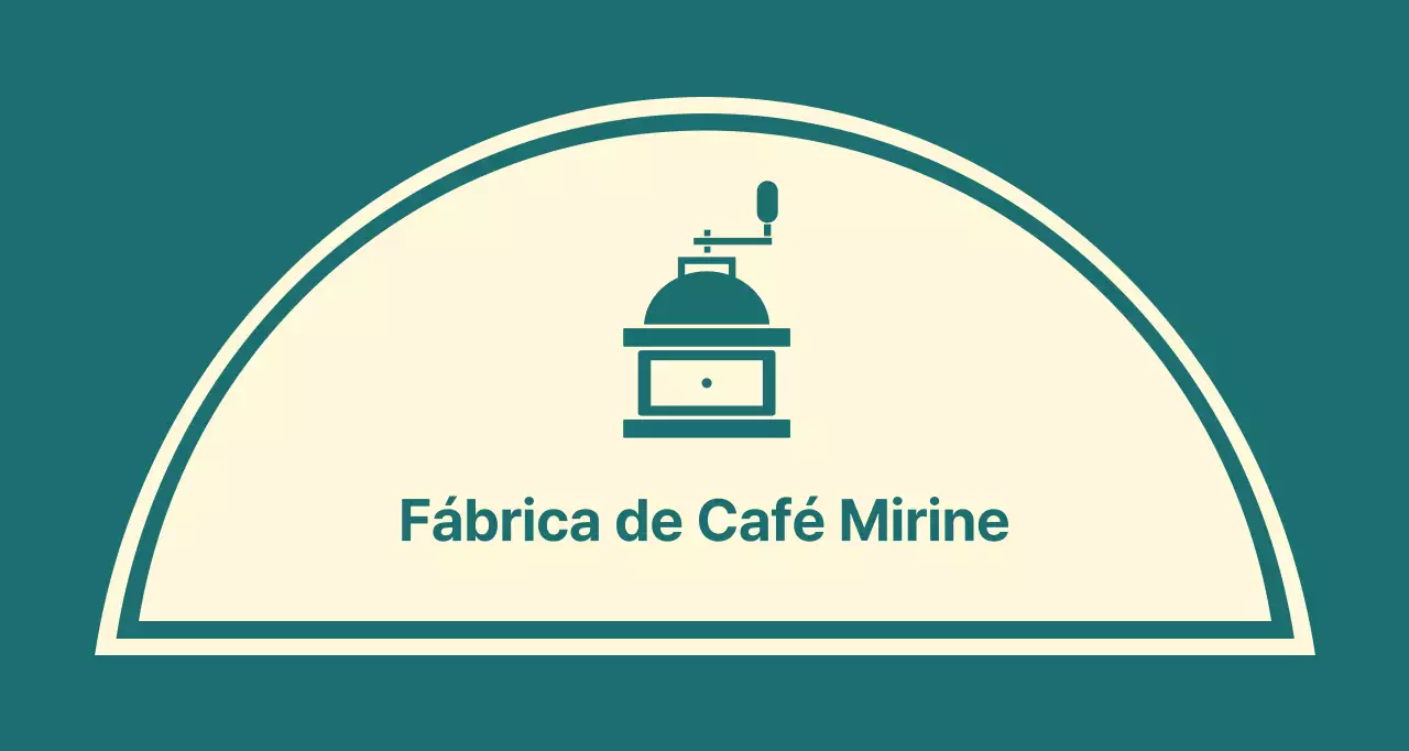 Balsa de café com uma linha turquesa representando um moinho de café