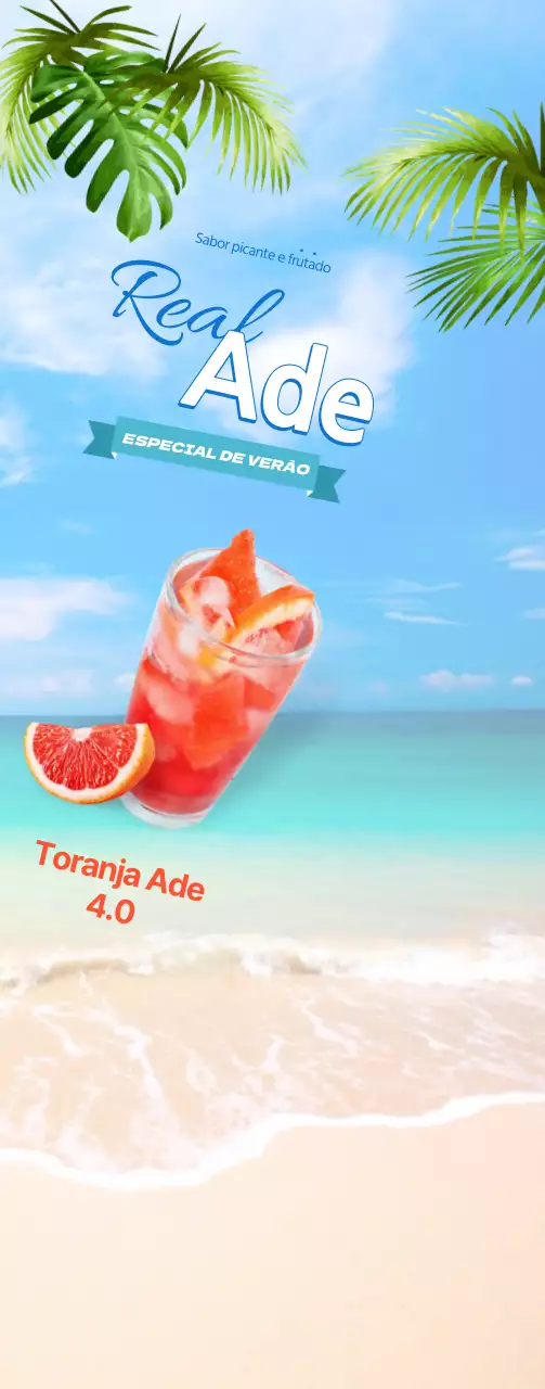 Promova um menu de verão com um conceito de fotografia nítido, limpo e à beira-mar.
