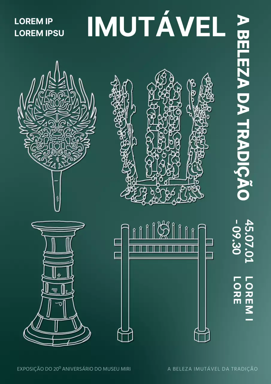 Verde Luxuoso Património Cultural Desenho Conceito Museu