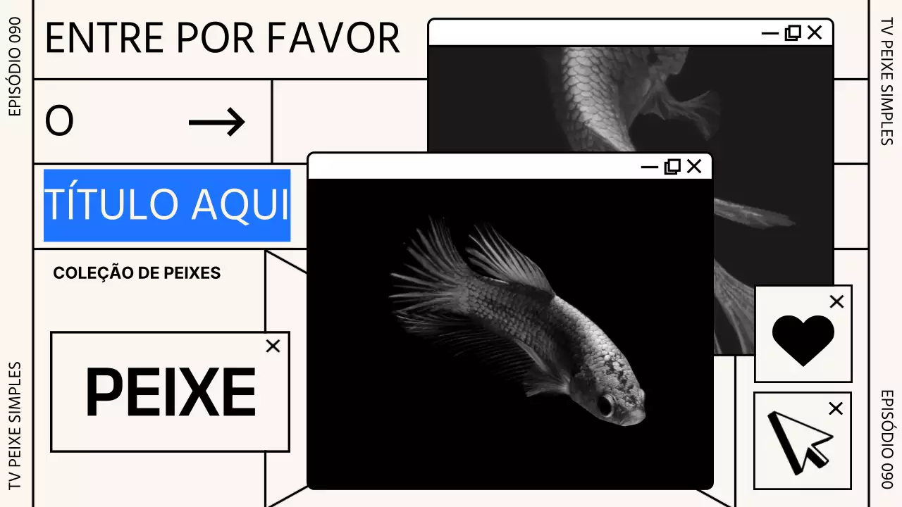 Conceito de janela de grelha em preto e bege Manter o peixe