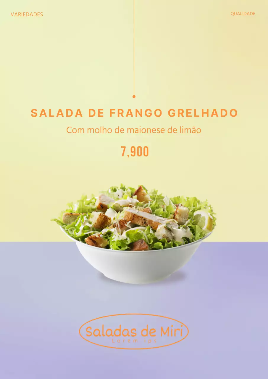 Cartaz de retrato de salada simples púrpura
