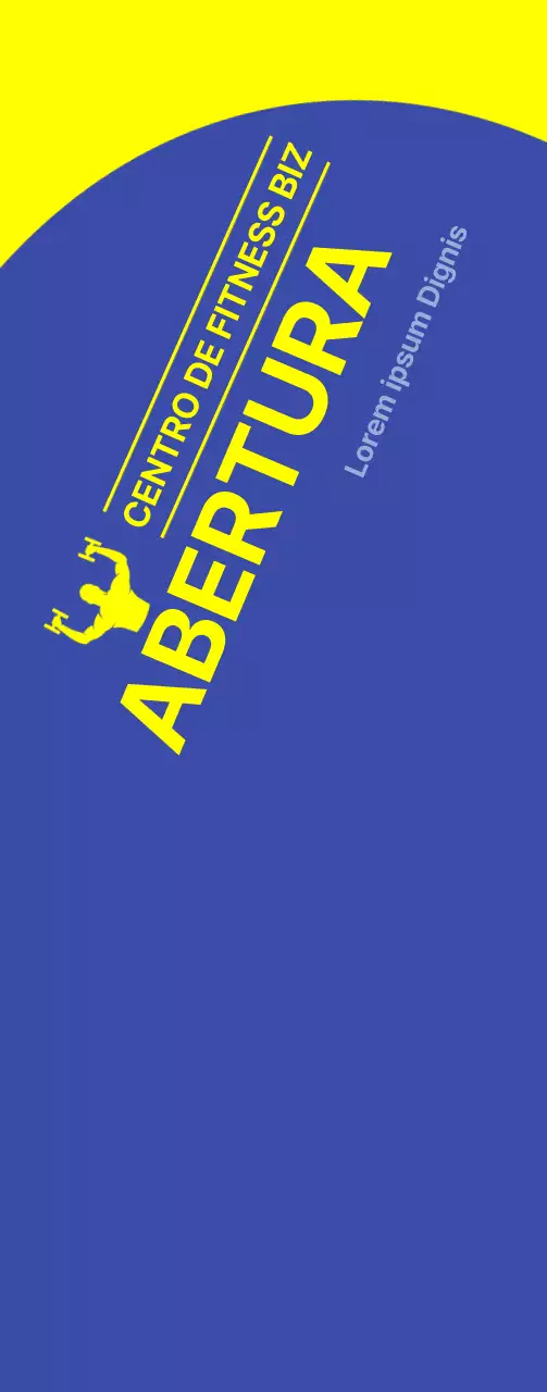 Cartaz promocional de ginásio aberto com fundo azul