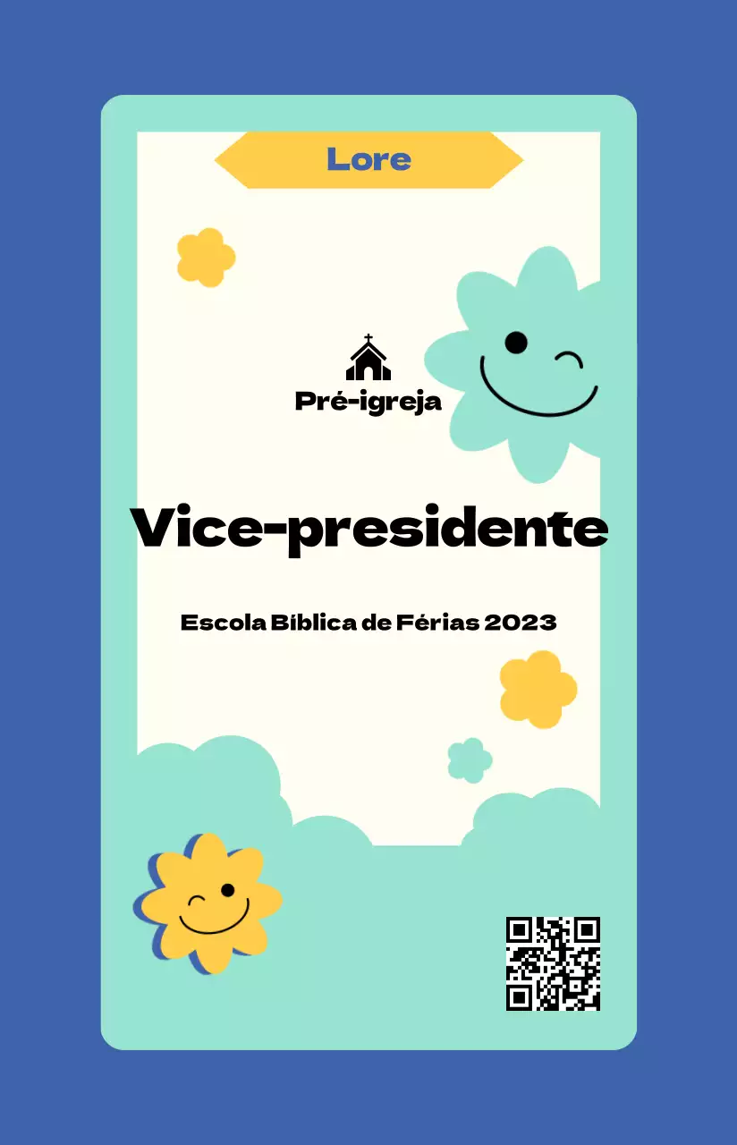 Escola bíblica de verão ilustrada, gira e alegre, em azul fresco