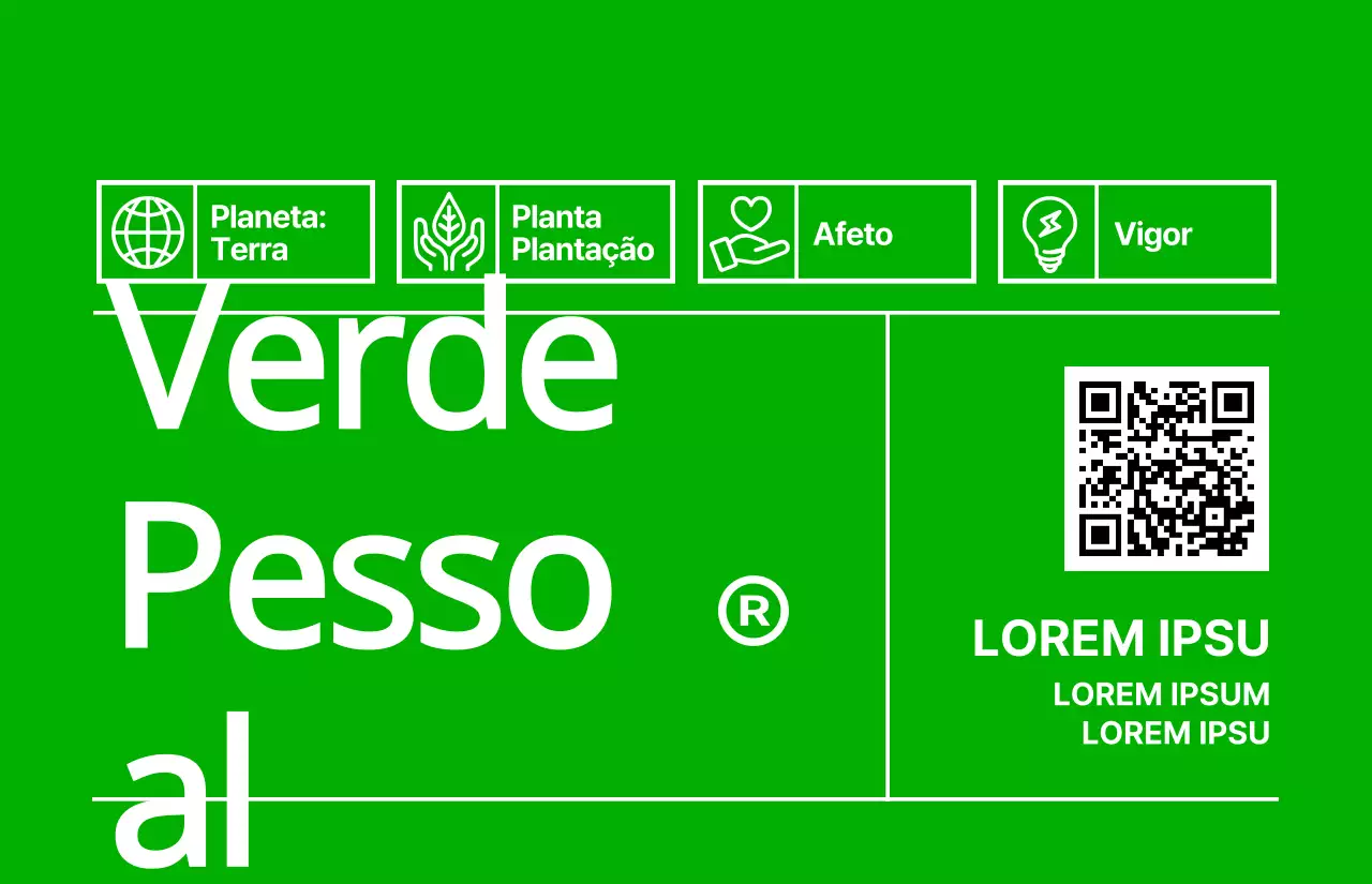 O pessoal do evento Eco Green Life com o conceito de um autocolante de correio verde lima e branco.
