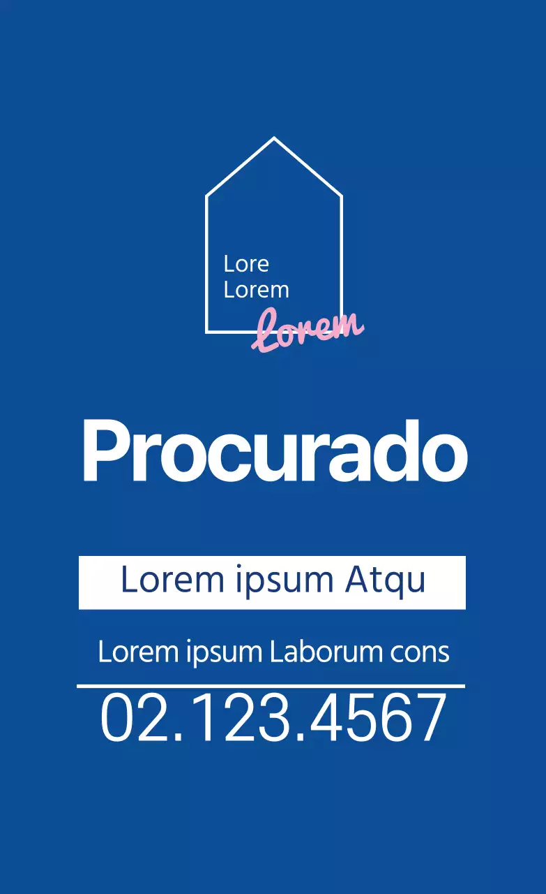 Logótipo de imobiliária com ilustração azul