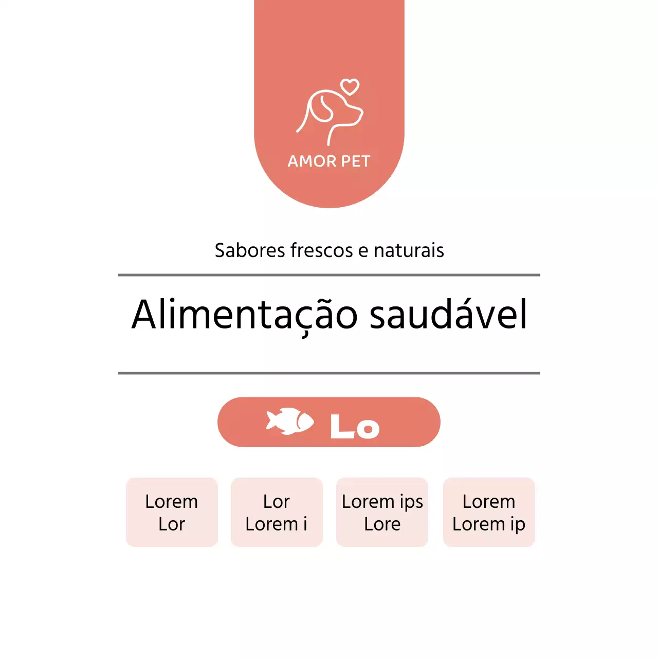 Rótulo vermelho com símbolo de alimento para animais de estimação