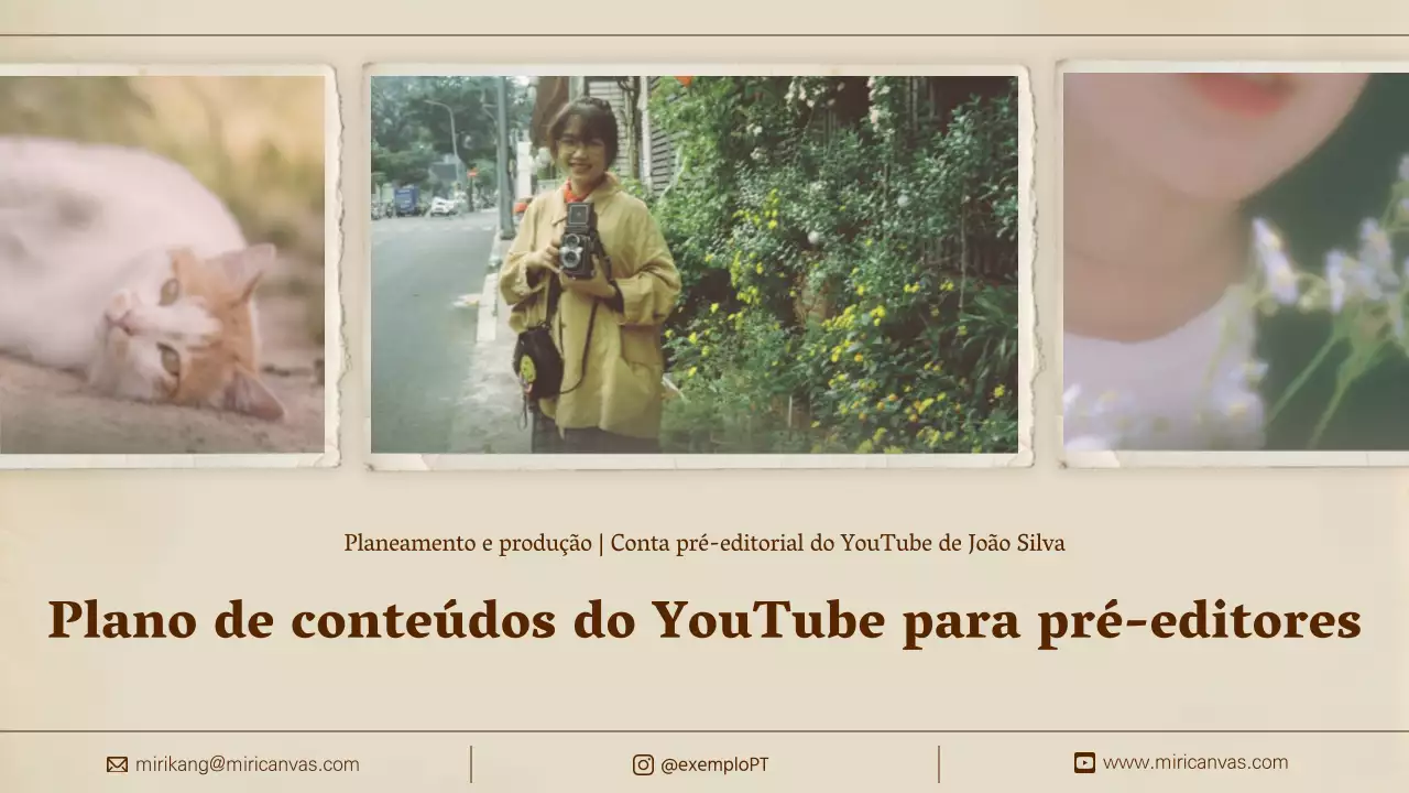 Álbum Scrapbooking Conceito Filme Proposta em Bege Castanho