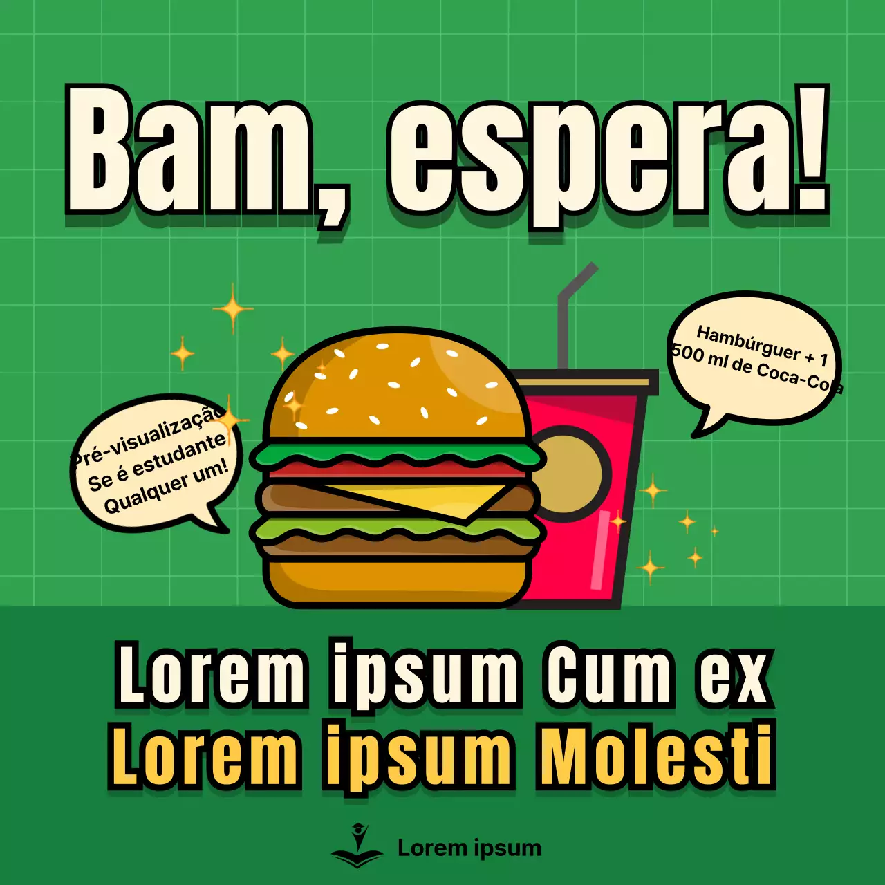 Um bonito evento verde e amarelo para o lanche da associação de estudantes