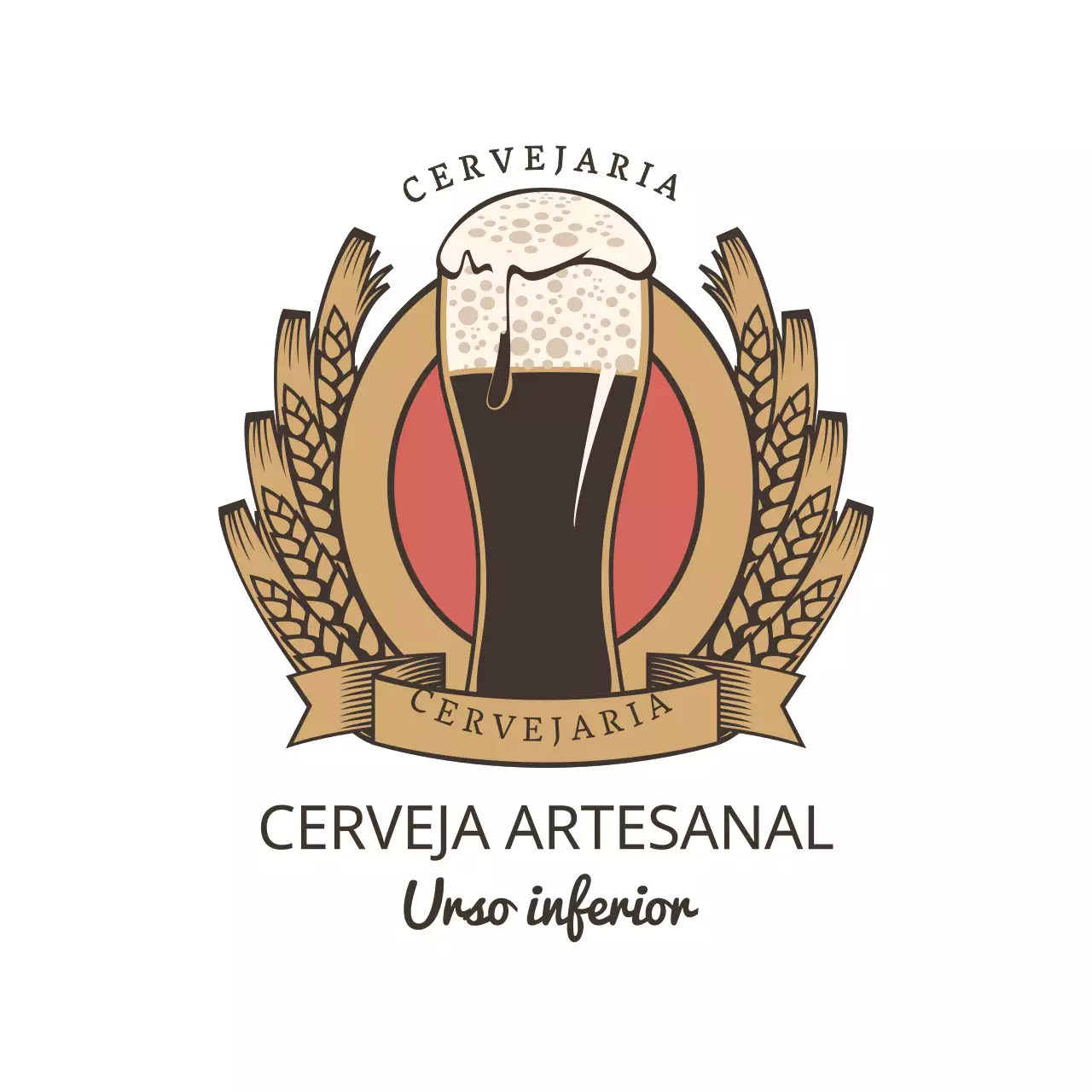 Base para copos ilustrada de cerveja vintage simples