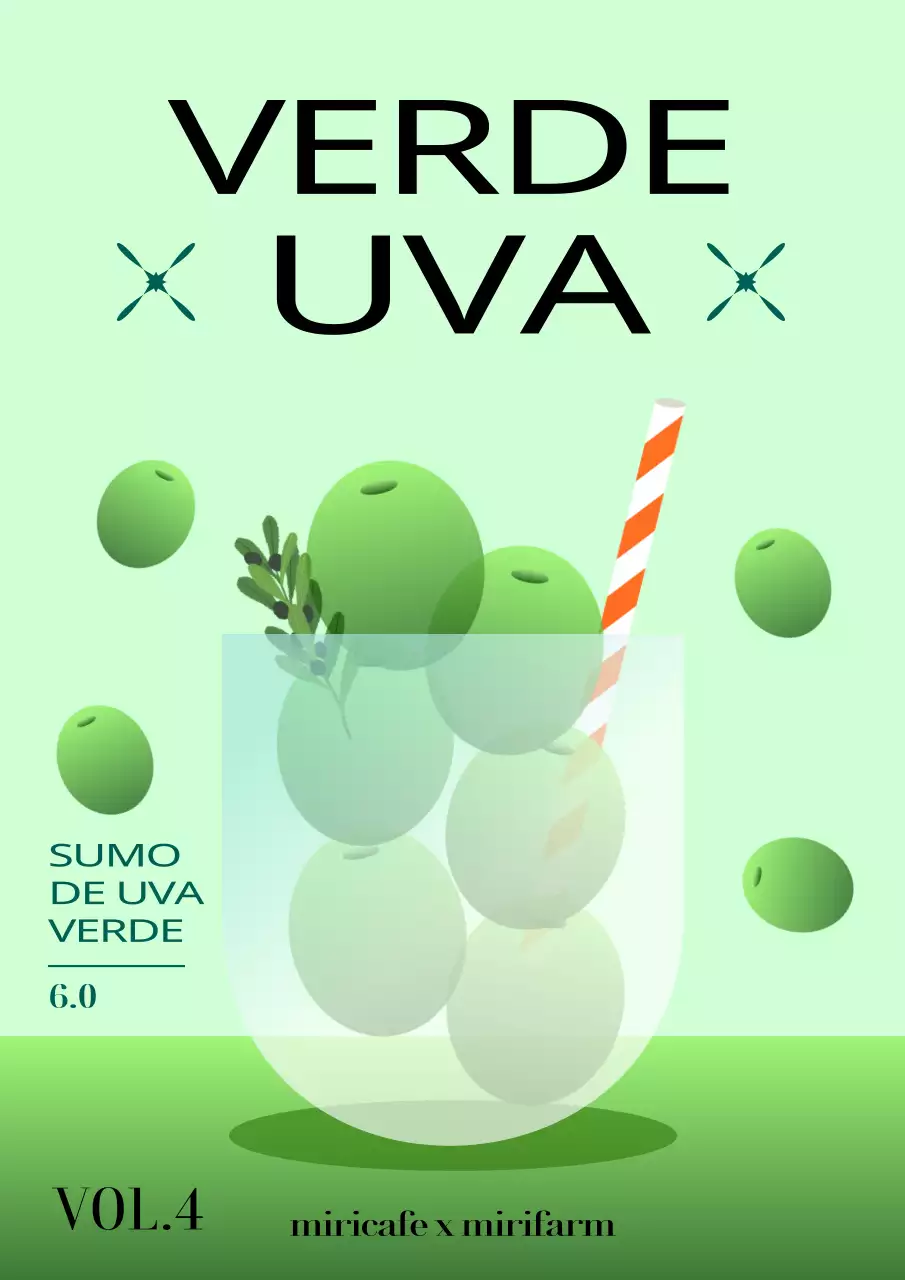 Promover o sumo de uva verde num gradiente circular de cor verde claro