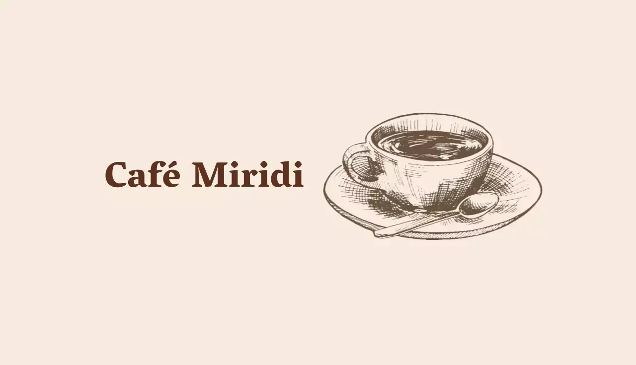 Cartão de visita de café ilustrado em castanho marfim