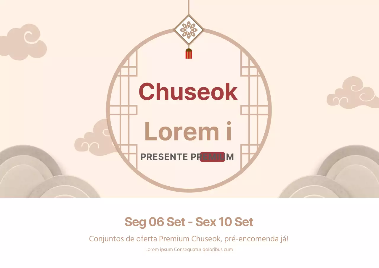 Conjunto de oferta tradicional Chuseok poster horizontal