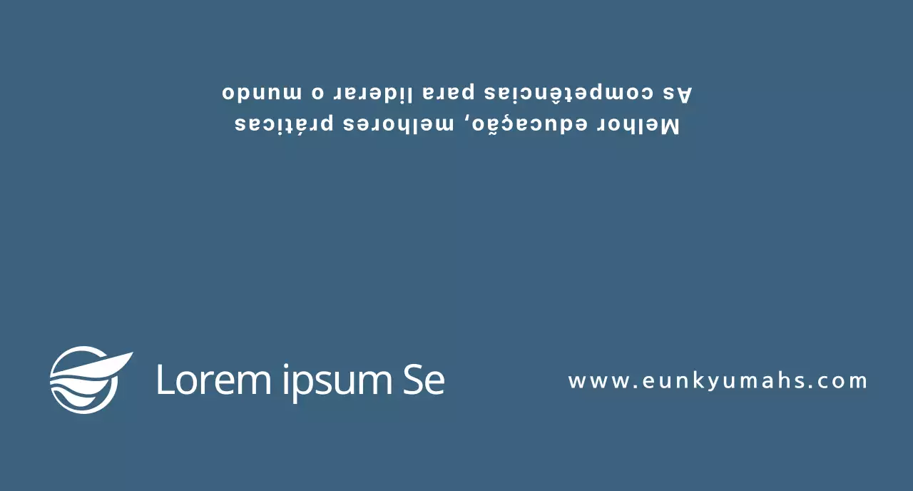 Um conceito simples com texto em azul escuro para promover uma escola secundária de arte.
