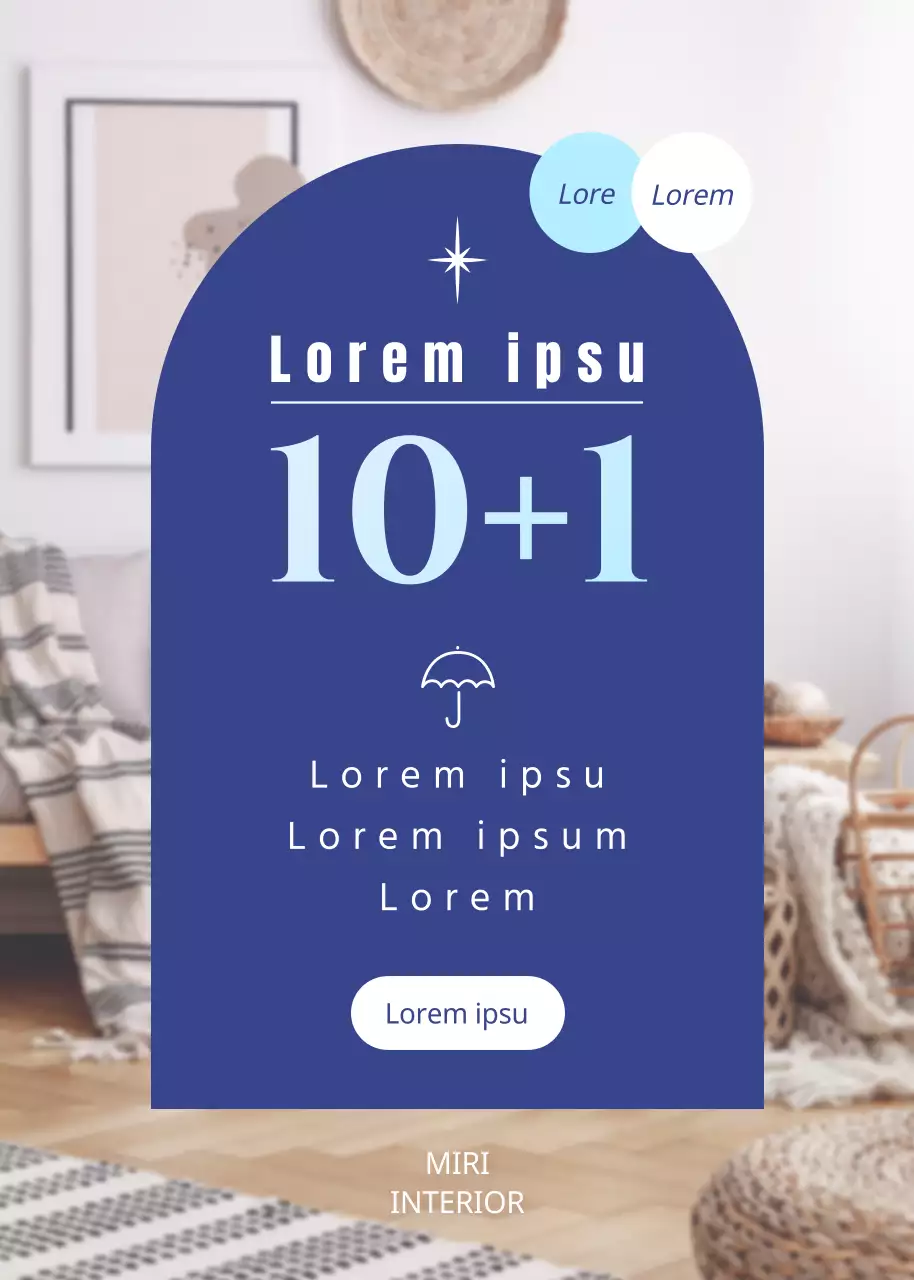 Anúncios interiores com um toque de janela azul