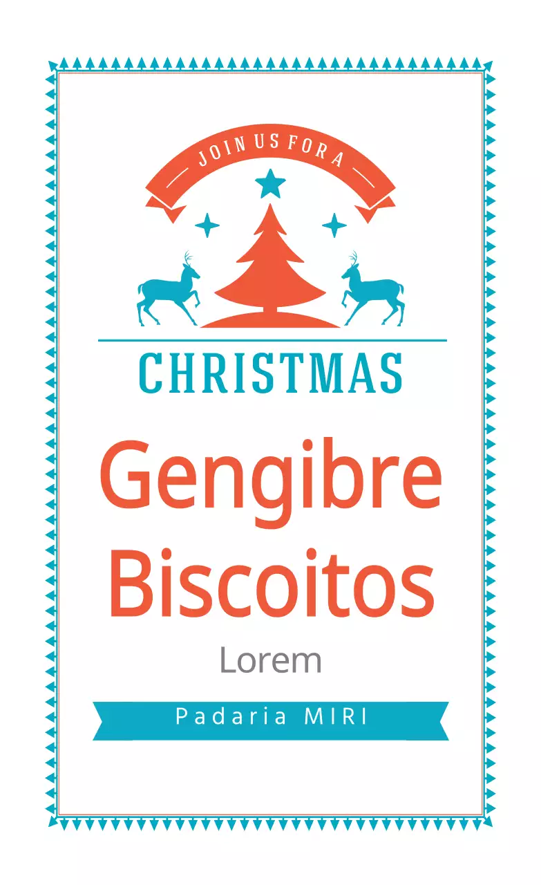 Etiquetas de Natal ilustradas em laranja celeste para pastelaria