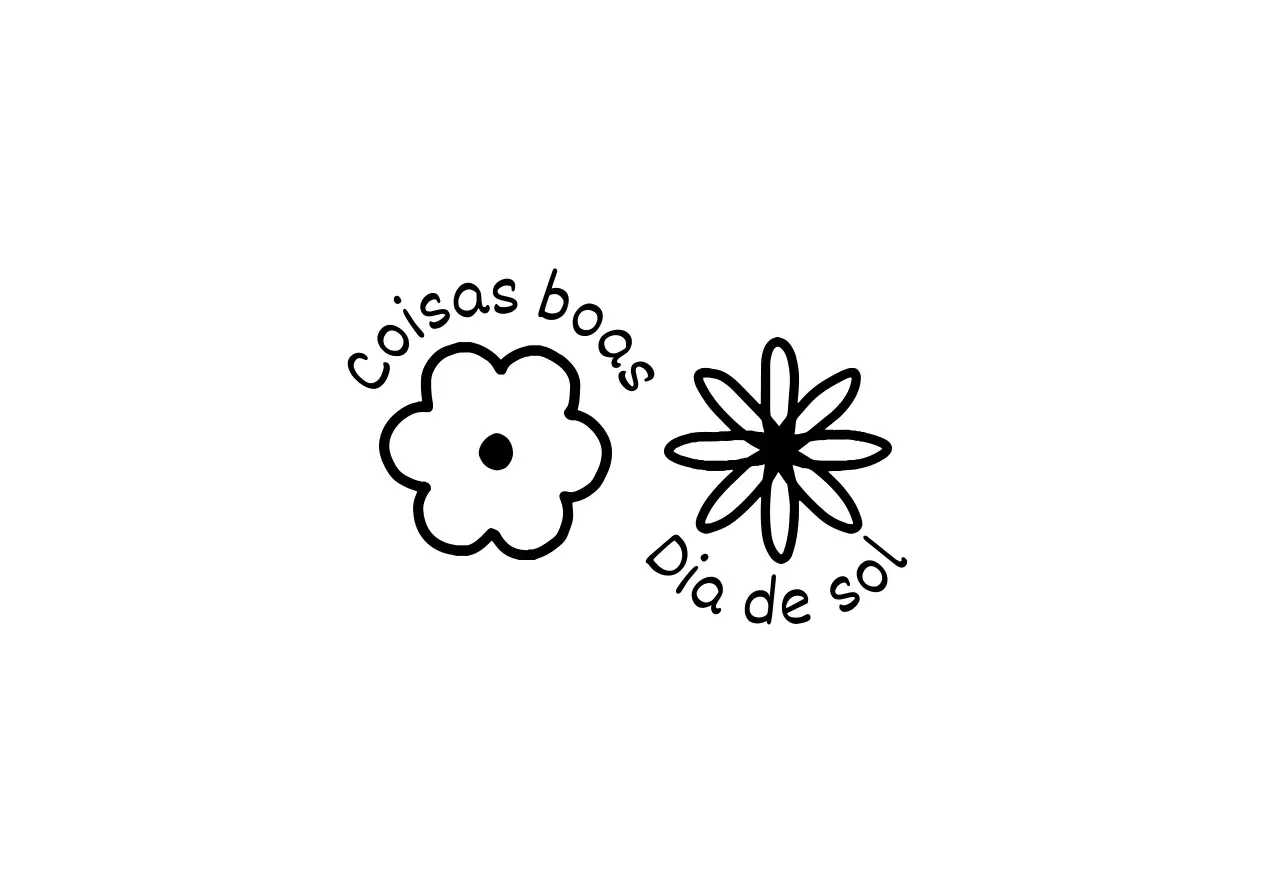 Envelope ilustrado desenhado à mão com texto a preto e ilustração floral