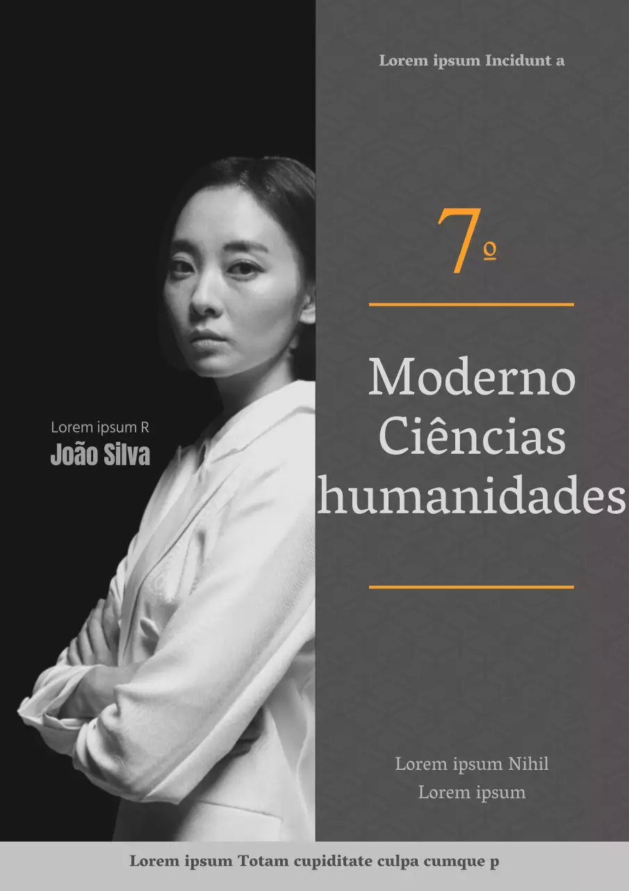 Cinzento e Laranja Relé Guia de Palestras de Humanidades