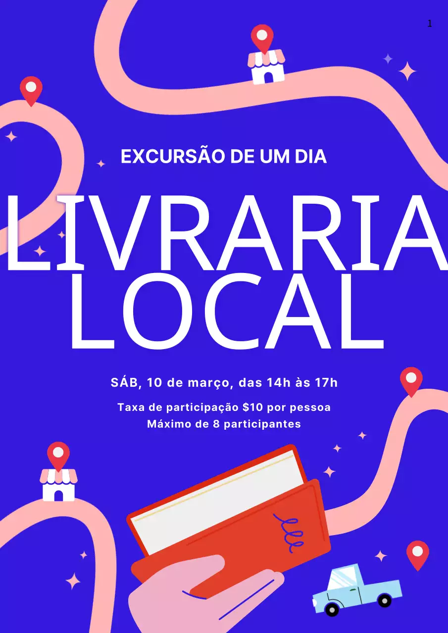 azul rosa mapas de viagem bairro giro livrariaItinerário