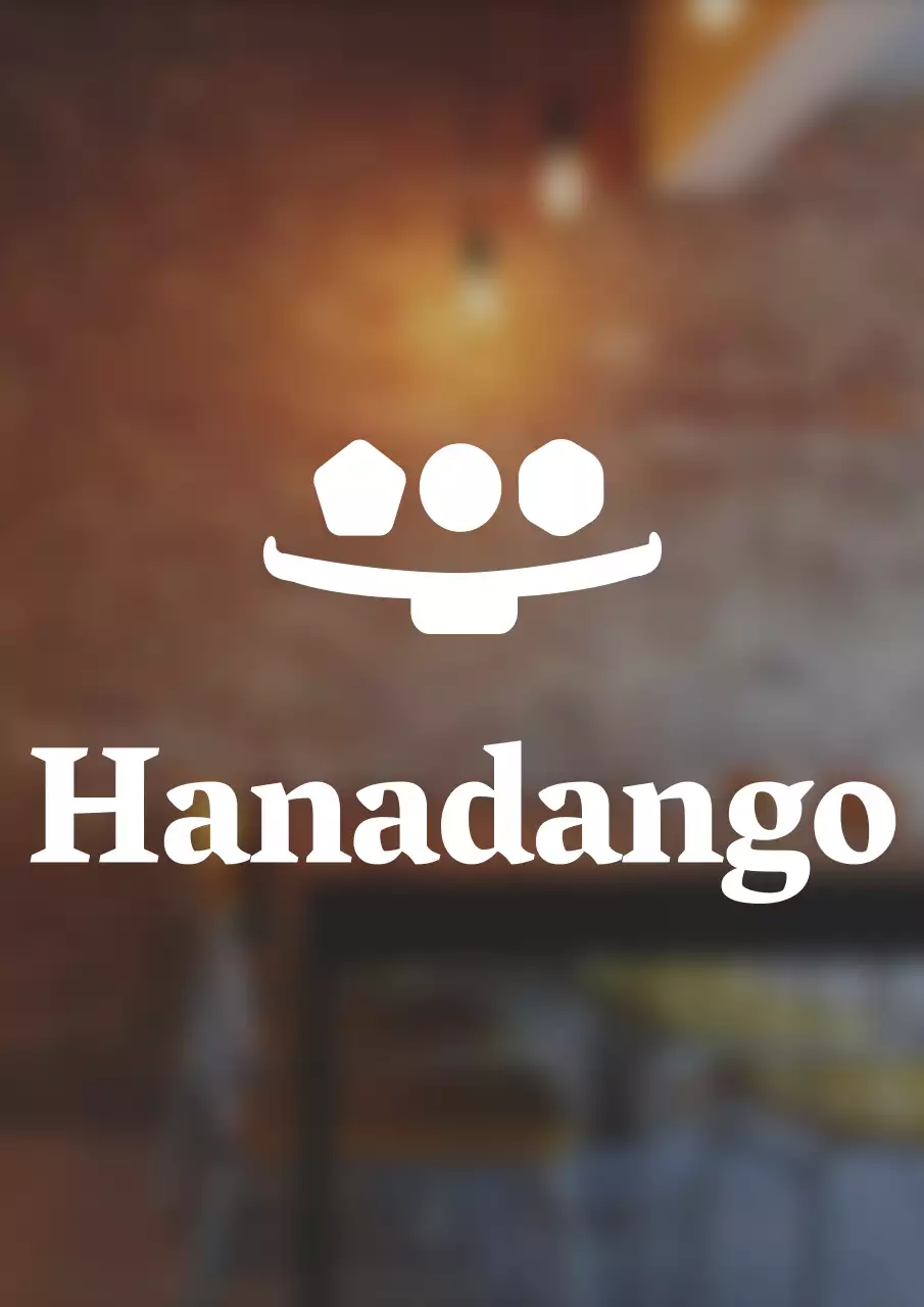 Sinal do logótipo da loja dango de estilo simples