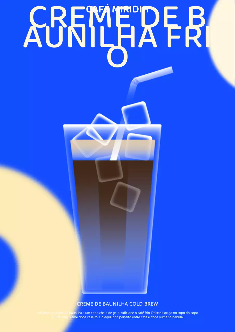 Gradiente azul moderno Vanilla Cream Cold Brew Latte