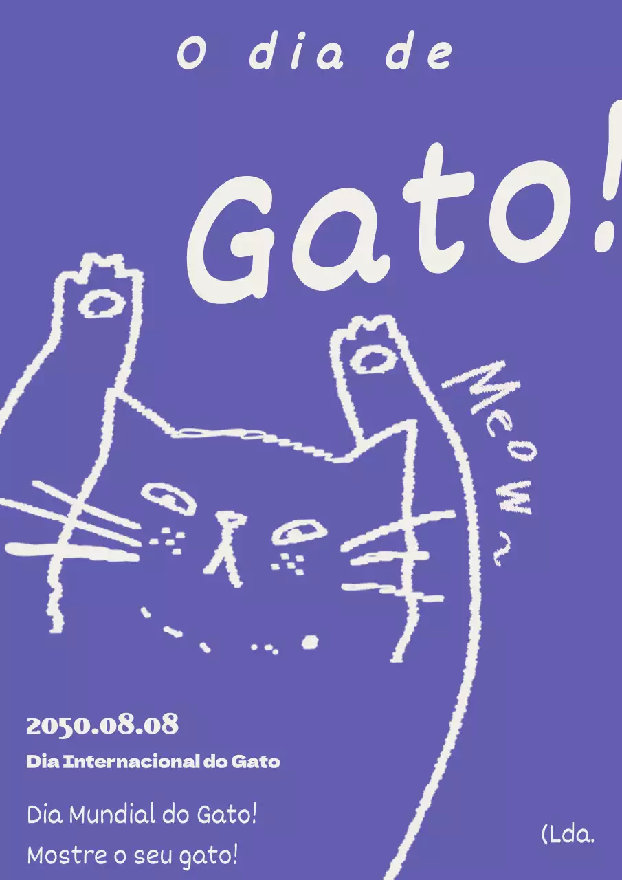Cartaz do Dia do Gato Púrpura