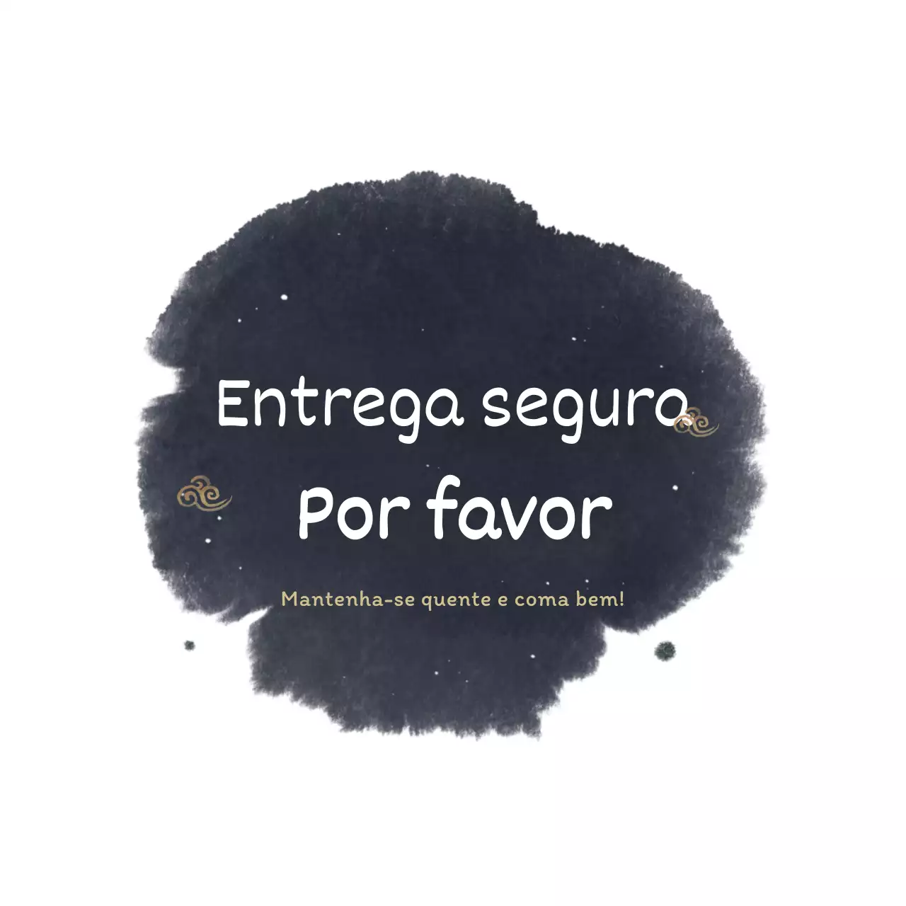 Conceito de entrega segura com tinta de pincel a preto e branco
