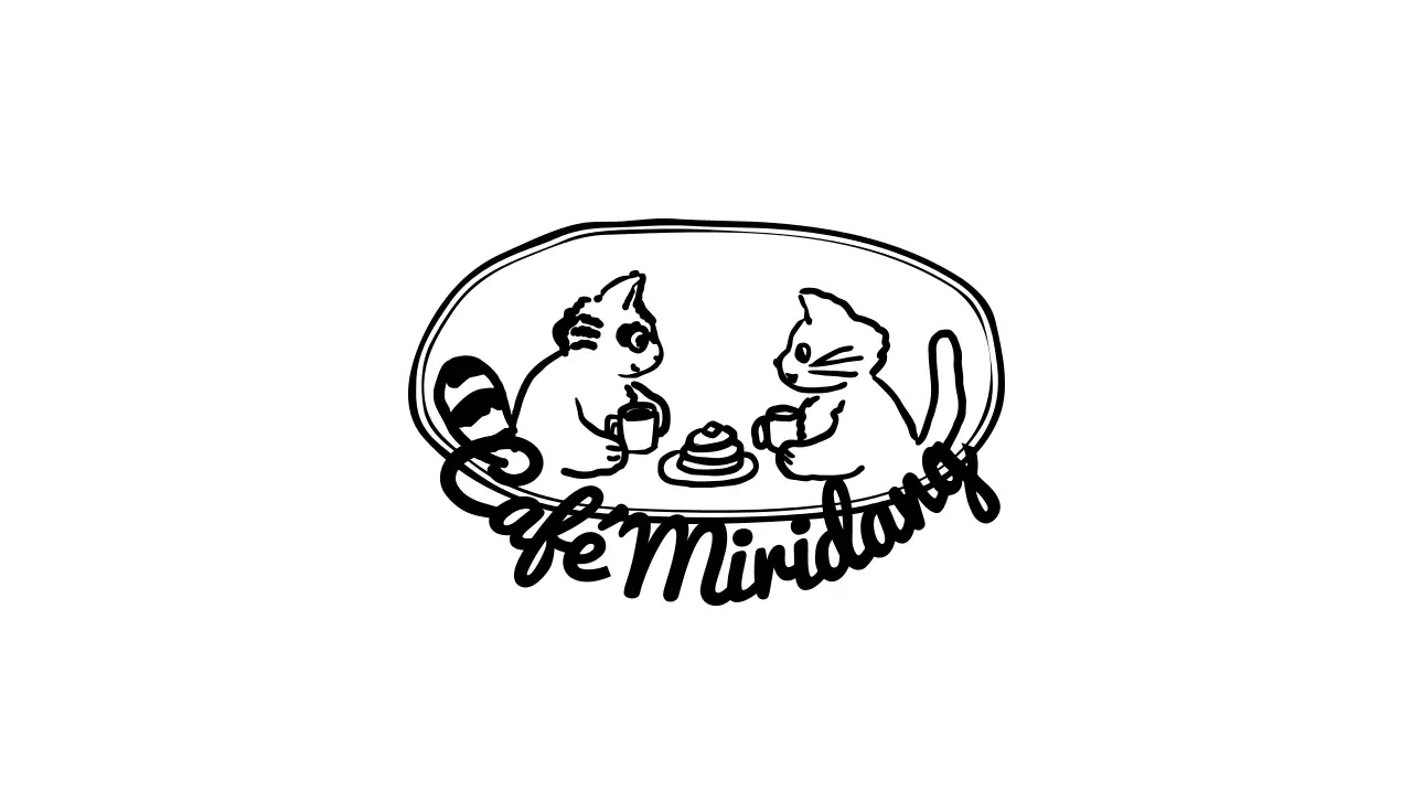 Um café com caligrafia a preto e branco e ilustrações engraçadas
