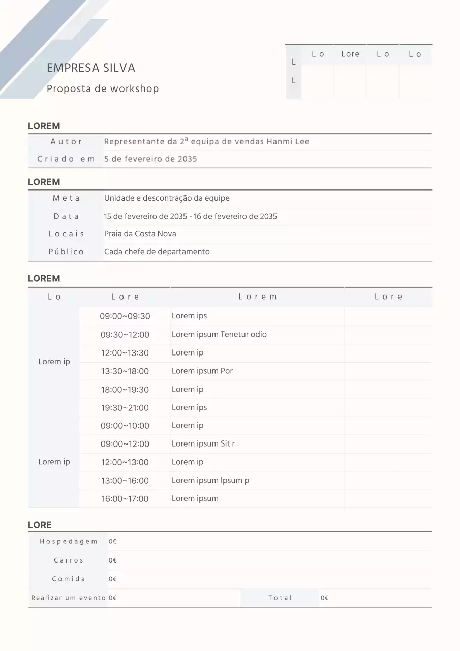Documentos de planeamento azuis
